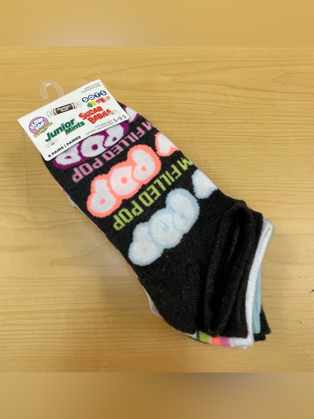 Candy Themed  Graphic Low Cut Socks - 6 - Pk - Size 5-9.5